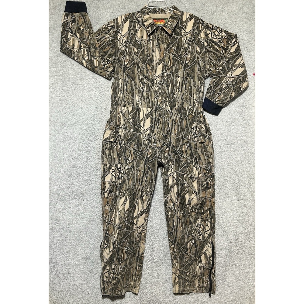 Vntg AVID Outdoor Coveralls Hunting 1989 Brush‎ Camo Mens XL 46-48 Non-Insulated